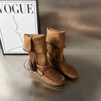 Damen Modische Mokassins-Stiefel mit einzigartigem Flechtmuster von R&B
