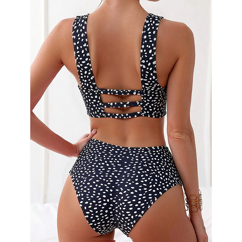 Damen Bikini-Set mit hohem Bund und breiten Trägern R&B