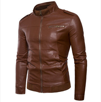 Herren Kunstleder Bikerjacke mit aufregenden Details und modernem Schnitt R&B