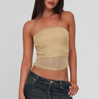 Damen Bandeau-Top aus hochwertigem, elastischem Material mit feiner Struktur R&B