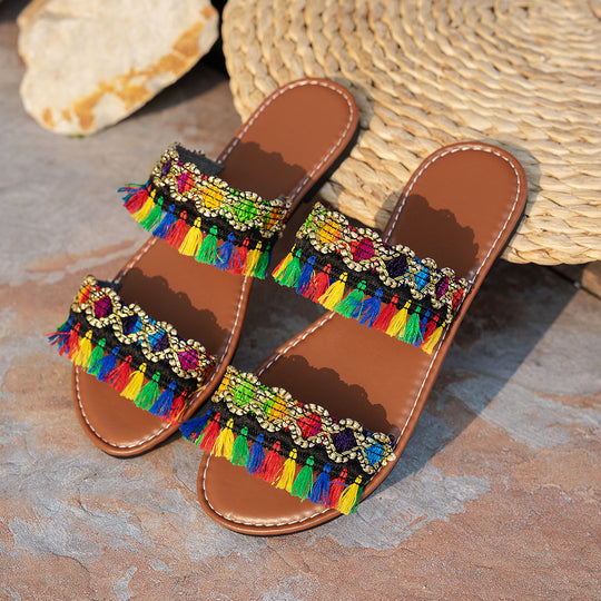 Damen Bunte Embellished Sandalen R&B
