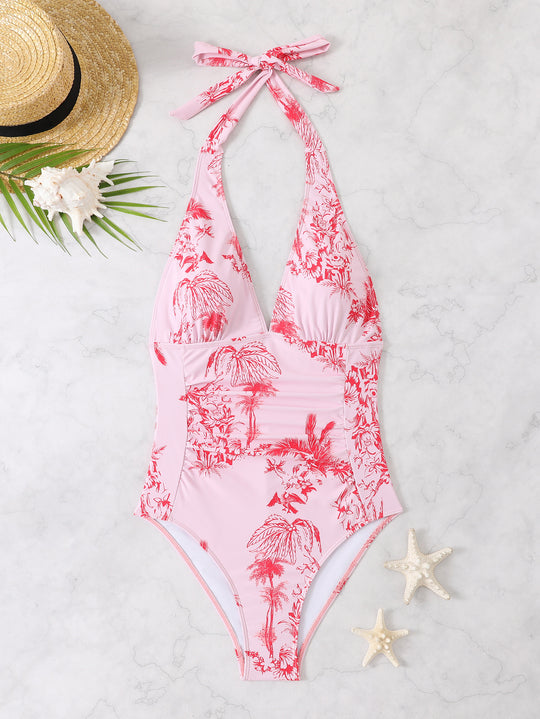 Damen Badesuit mit tiefem V-Ausschnitt und schnürbarem Halter R&B