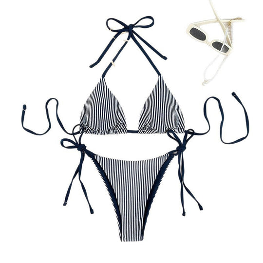 Damen Triangel-Bikini mit verstellbaren Schnürdetails R&B
