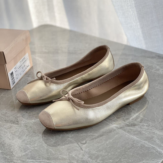 Damen Flache Ballerinas mit zierlichem Schleifenakzent R&B