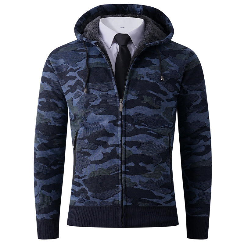 Herren modische Kapuzenjacke mit stylischem Camouflage-Design R&B