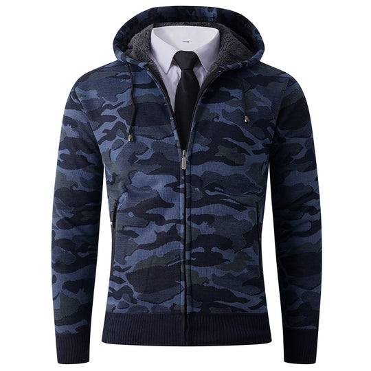 Herren modische Kapuzenjacke mit stylischem Camouflage-Design R&B