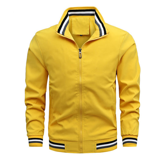 Herren modische Sportjacke mit strukturiertem Kragen R&B