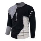 Herren modischer Strickpullover mit asymmetrischem Zopfmuster R&B