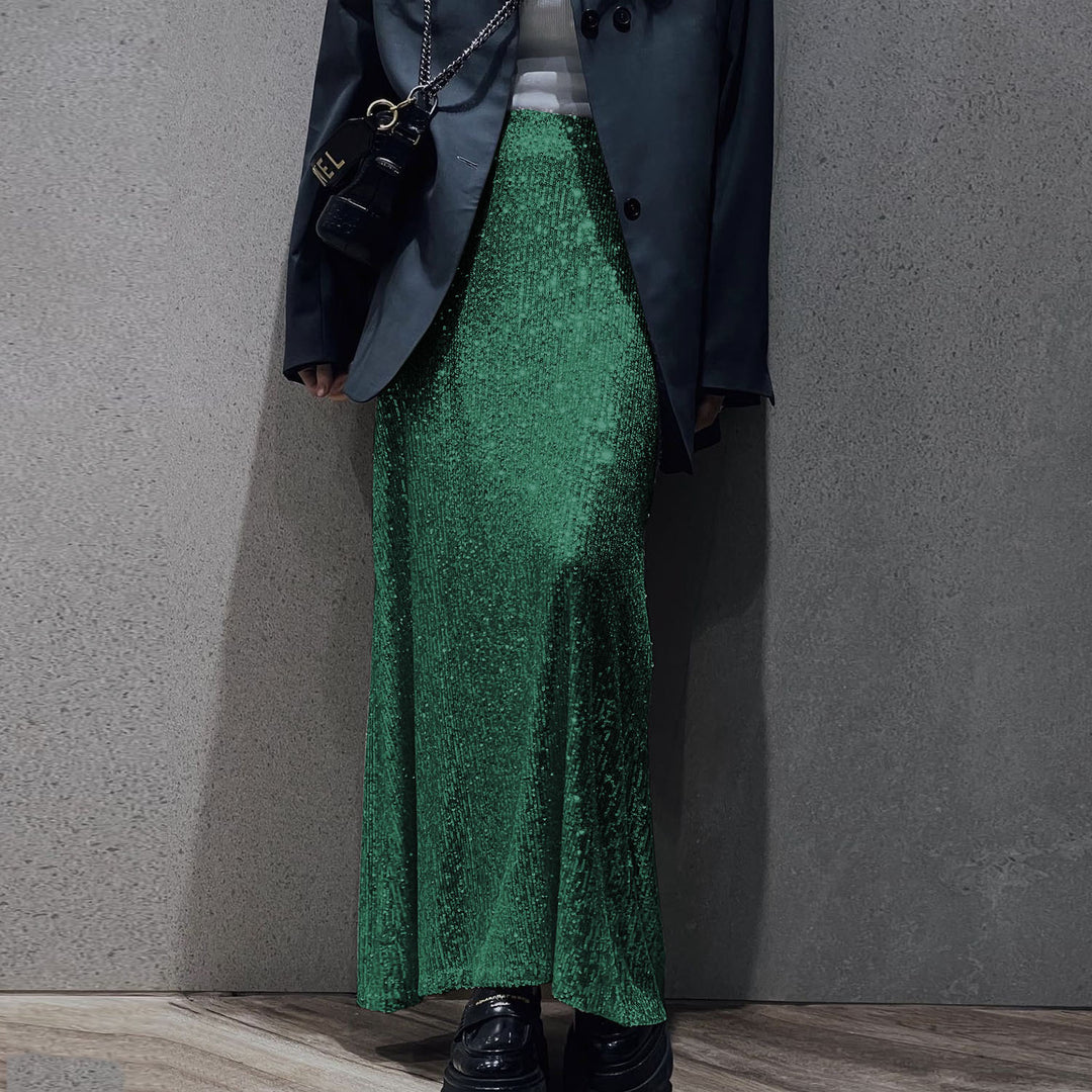 Damen Glitzernder Maxi-Rock mit schmalem Schnitt und hohem Bund R&B