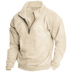 Herren Sportlicher Stehkragenpullover mit Reißverschluss R&B