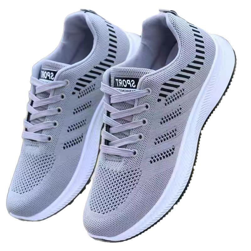 Damen Sportliche Schnür-Sneakers mit atmungsaktiver Mesh-Oberfläche und dämpfender Sohle R&B