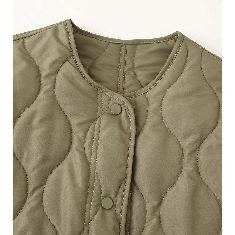 Damen gesteppte Übergangsjacke mit hohem Kragen und praktischen Taschen R&B