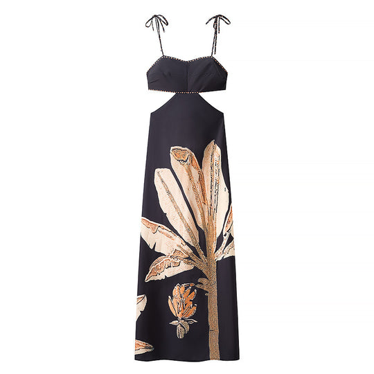 Damen Maxikleid mit floralem Print und eleganten Trägern R&B
