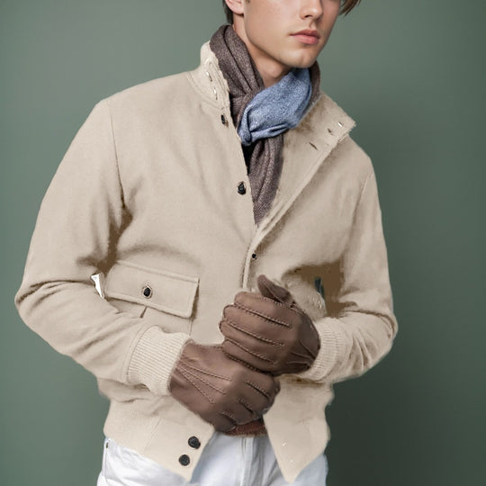 Herren modische Wolljacke mit warmem Innenfutter R&B