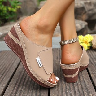Damen Bequeme Wedge-Pantoletten R&B