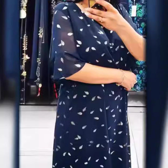Damen Luftiges Sommerkleid mit floralem Design und chiffonartigem Oberteil R&B