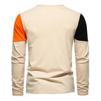 Herren Langarm T-Shirt mit modernem Farbblockdesign