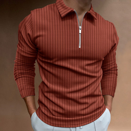 Herren modischer Poloshirt mit Reißverschluss R&B