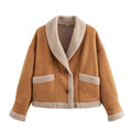 Damen Teddy-Fleecejacke mit praktischem Knopfverschluss und großen Taschen