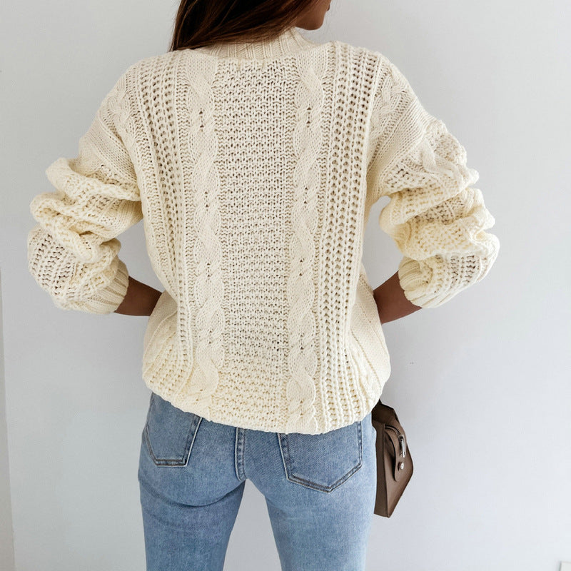 Damen Strickjacke mit grobem Zopfmuster und oversized Passform R&B