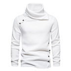 Herren modisches Kapuzenpullover mit asymmetrischem Design und Knopfdetails R&B