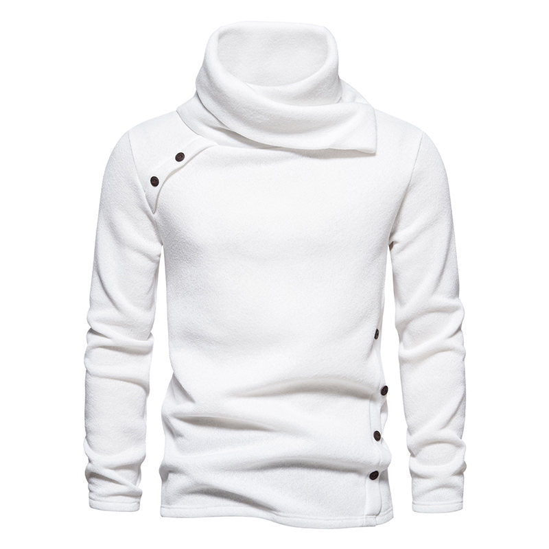 Herren modisches Kapuzenpullover mit asymmetrischem Design und Knopfdetails R&B