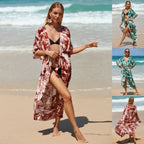 Damen Strandkleid mit großzügigem Schnitt und elegantem Wickeldesign R&B