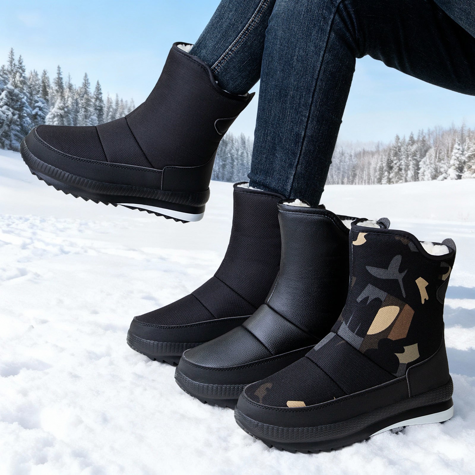 Damen Isolierte und wasserabweisende Winterstiefel mit elastischem Verschluss R&B