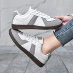 Unisex nan urbaner Tennis-Sneaker mit Veloursleder-Overlays gepolstertem Fersenkragen und vulkanisierter Gummisohle R&B