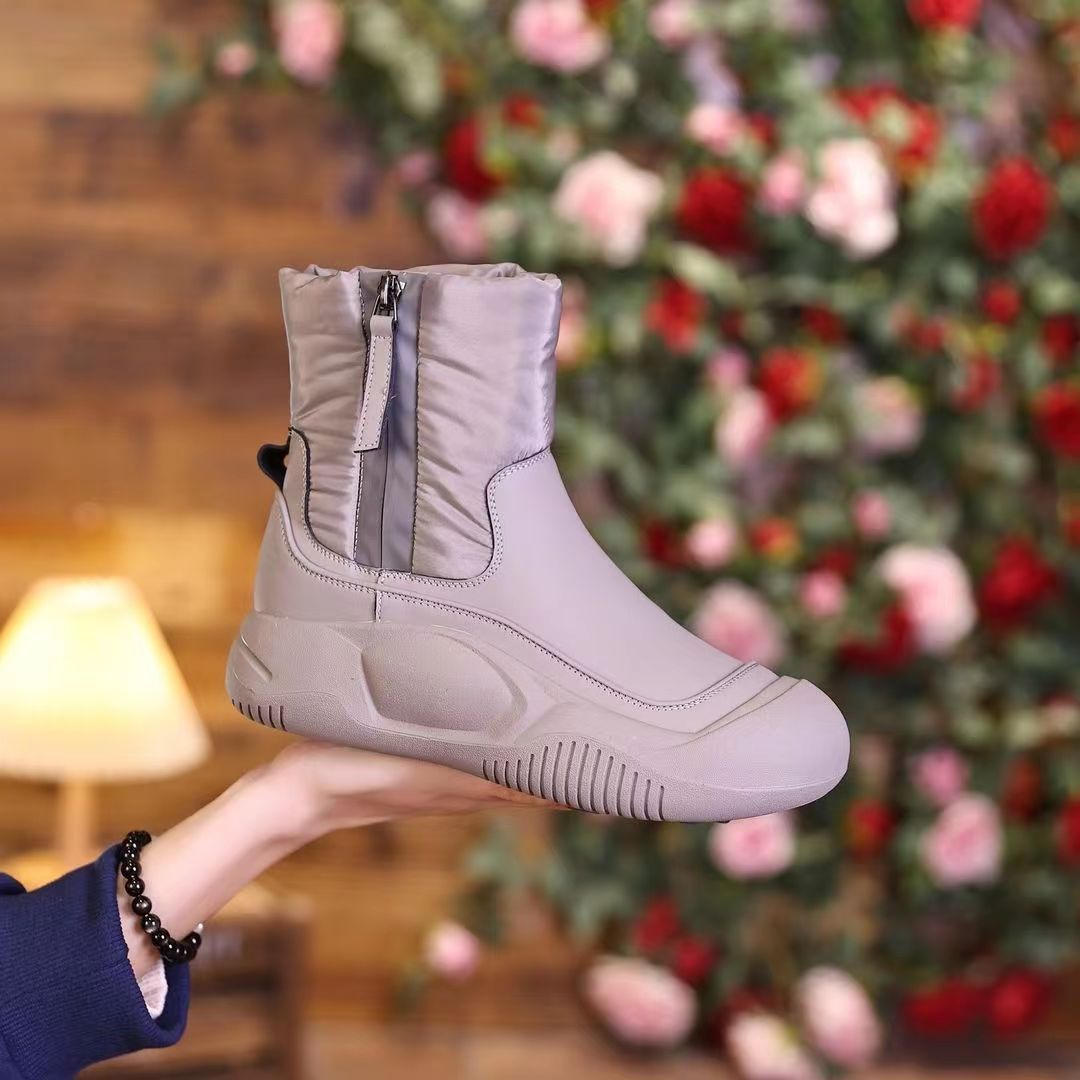 Damen modische Winterboots mit praktischem Reißverschluss und rutschfester Sohle