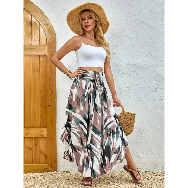Damen Maxirock mit elegantem Paisleymuster und elastischem Bund R&B