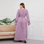 Damen Maxikleid mit elegantem V-Ausschnitt und Rüschendetails R&B