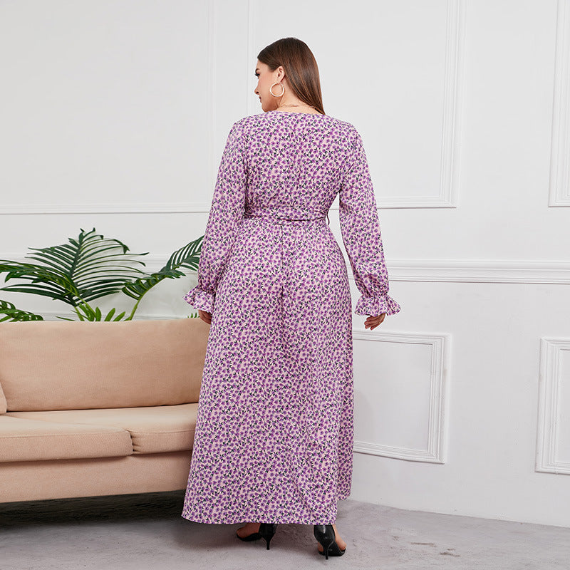 Damen Maxikleid mit elegantem V-Ausschnitt und Rüschendetails R&B