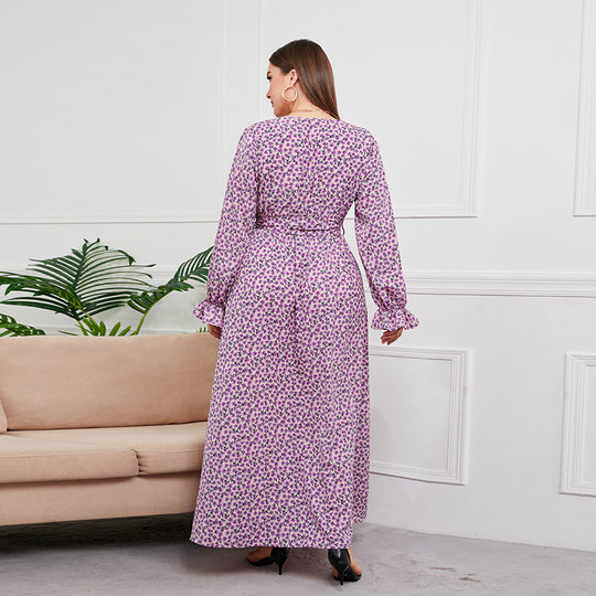 Damen Maxikleid mit elegantem V-Ausschnitt und Rüschendetails R&B