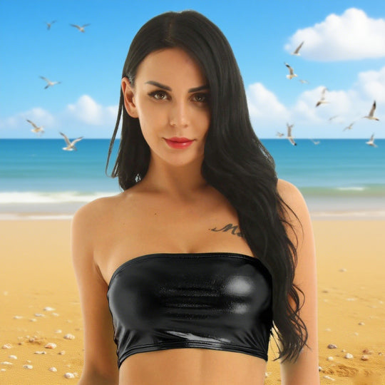 Damen Bustier im schimmernden Metallic-Design R&B