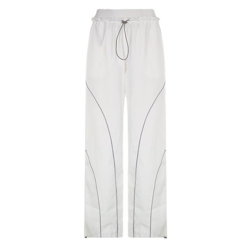 Damen lockere Cargo-Hose mit elastischem Bund und praktischen Seitentaschen R&B