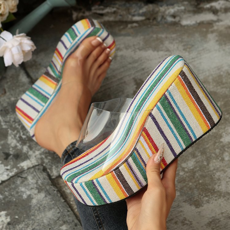 Damen Wedge-Pantoletten mit elegantem Stoffoberteil und komfortablem Fußbett R&B