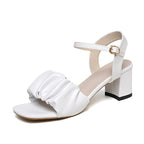 Damen Sandalen mit Rüschen und Blockabsatz R&B