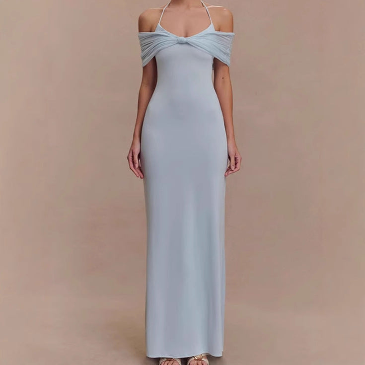 Damen Elegantes Maxikleid mit raffiniertem Schulterdesign R&B