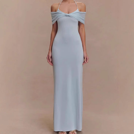 Damen Elegantes Maxikleid mit raffiniertem Schulterdesign R&B