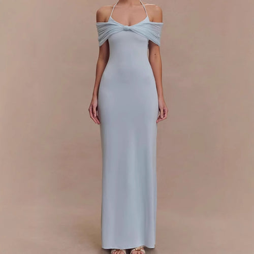 Damen Elegantes Maxikleid mit raffiniertem Schulterdesign R&B