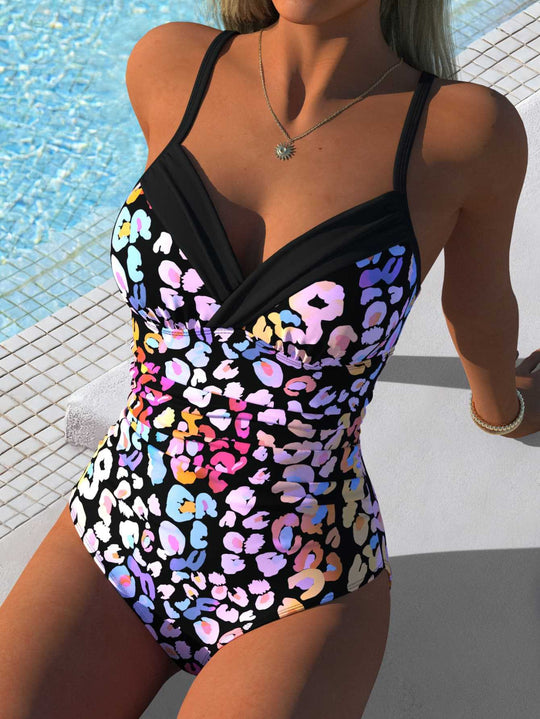 Damen Einteiler Badeanzug mit modischem Wickeldetail R&B