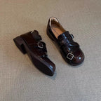 Damen Modische Schnürschuhe mit glänzender Oberfläche und praktischen Riemen R&B