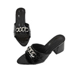 Damen modische Mules mit künstlerischem Ketten-Design R&B