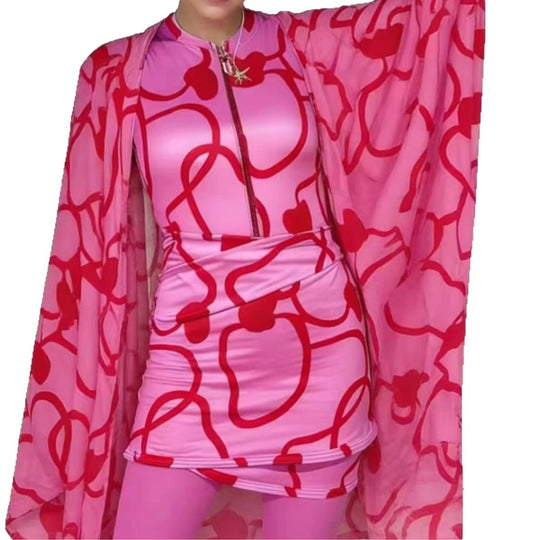 Damen modischer Bademantel mit weitem Cut R&B