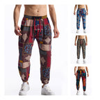 Herren lockere Freizeithose mit buntem Muster und elastischem Bund R&B