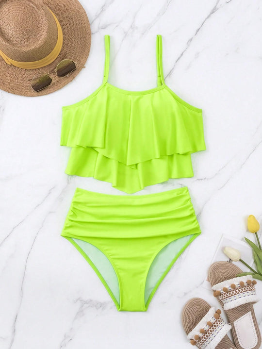 Damen Bikini-Set mit voluminösem Rüschendesign R&B
