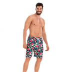 Herren Badeshorts mit floralem Muster und elastischem Bund R&B