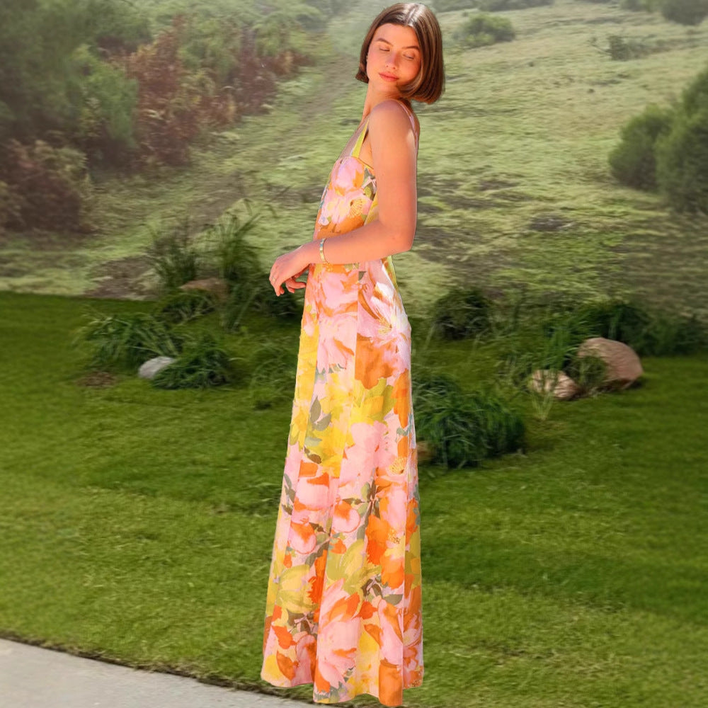 Damen Maxikleid mit floralen Mustern R&B