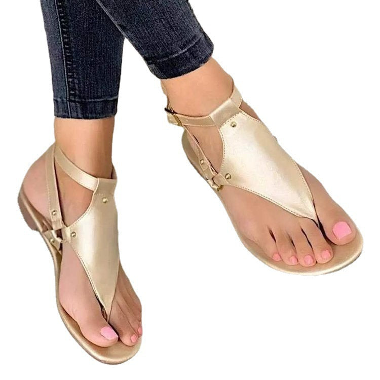 Damen Zehensandalen mit eleganter Schnallenverzierung und komfortablem Fußbett R&B